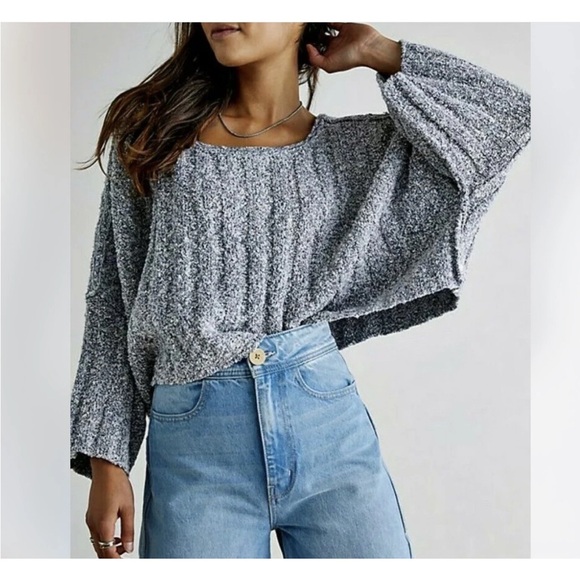 Free People Good Day Pullover Sweater Charcoal Gray Size Small - Picture 3 of 11